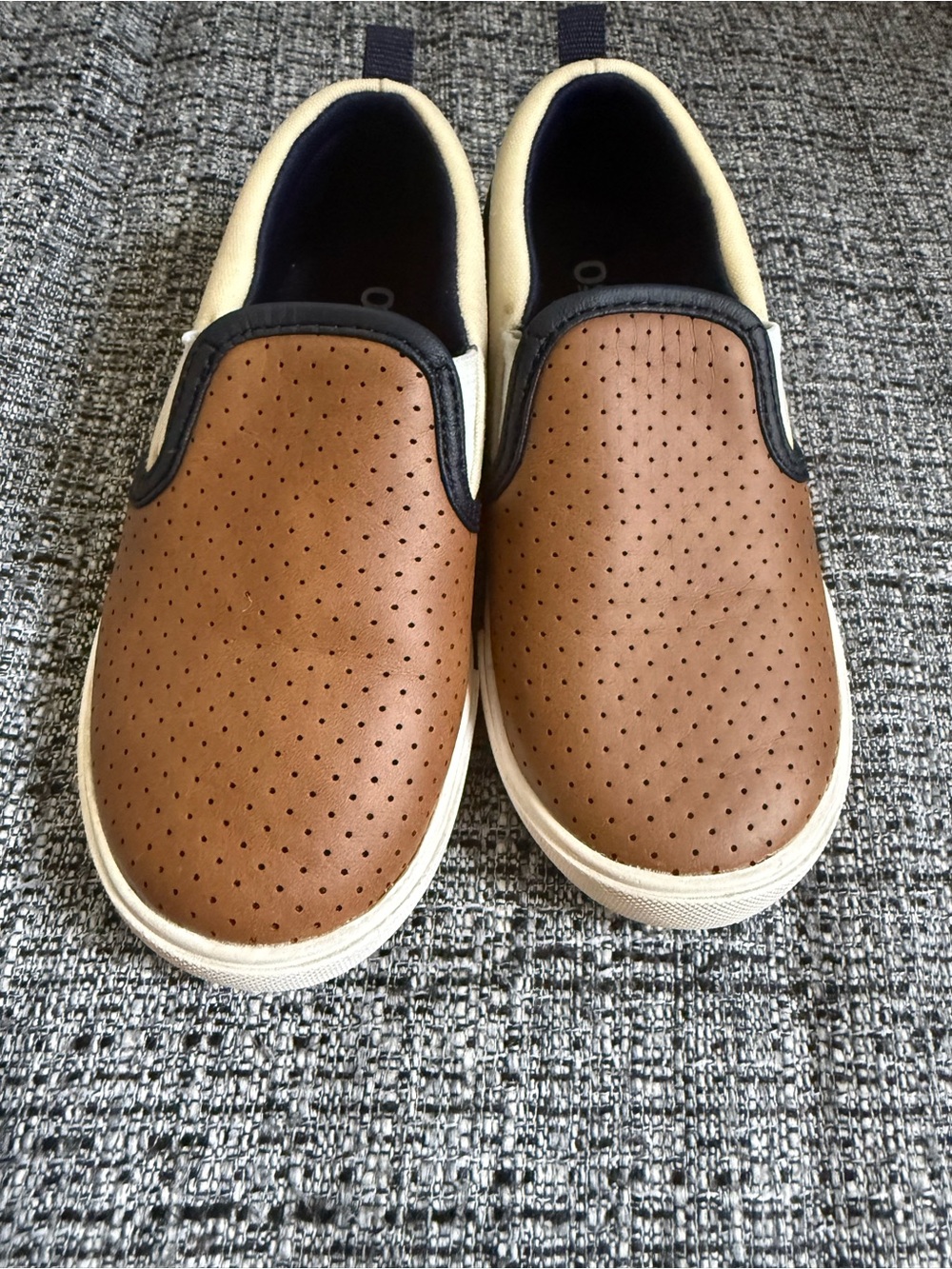 Slip-On kids Casual Shoes in Brown and Cream